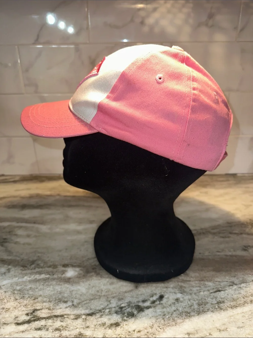 Supergirl Youth Girls Pink White Glitter Baseball Cap Hat Kids Adjustable Logo